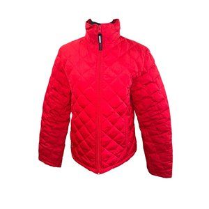 VTG Tommy Hilfiger Red Down Puffer Jacket XL Winter Coat Travel Packable Money